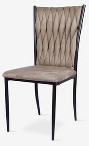 Velúrová stolička LIANA MINI sivo-béžová