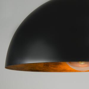 Industriálne závesné svietidlo čierne so zlatou 35 cm - Magna Eco