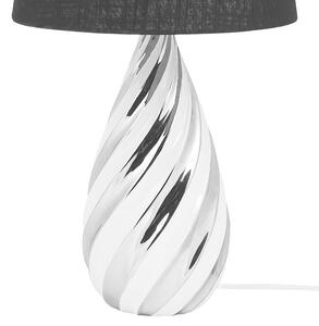 Stolná lampa strieborná keramika 65 cm látkové tienidlo čierny Vazový kábel s vypínačom Moderný minimalistický vzhľad
