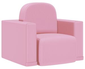 Detská sedačka 2 v 1 ružová umelá koža