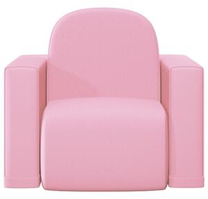 Detská sedačka 2 v 1 ružová umelá koža