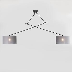 Závesná lampa čierna s tienidlom 35 cm sivá nastaviteľná - Blitz II