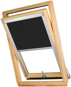 Termoizolačná roleta na strešné okno typu FAKRO 78x98 Farba látky: Black Silver, Farba profilu: Strieborná