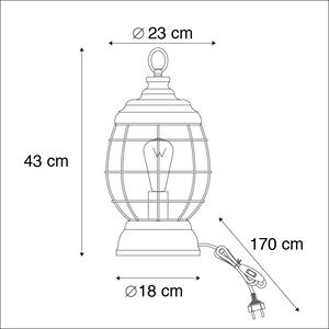 Rustikálna stolová lampa hrdza - Lentera