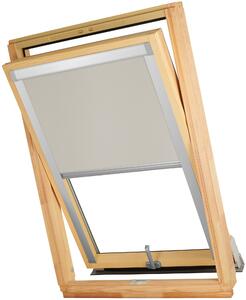 Termoizolačná roleta na strešné okno typu FAKRO 78x98 Farba látky: White Silver, Farba profilu: Strieborná