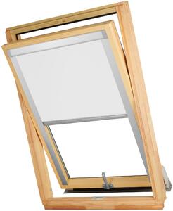 Termoizolačná roleta na strešné okno typu FAKRO 55x78 Farba látky: White Silver, Farba profilu: Strieborná