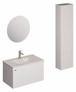 Kúpeľňová zostava s umývadlom vrátane umývadlovej batérie, vtoku a sifónu Naturel Ancona biela KSETANCONA18
