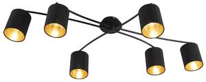 Moderné stropné svietidlo čierne 6 svetiel - Lofty