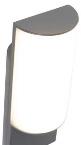 Moderné vonkajšie nástenné svietidlo tmavošedé so senzorom svetlo-tma - Harry