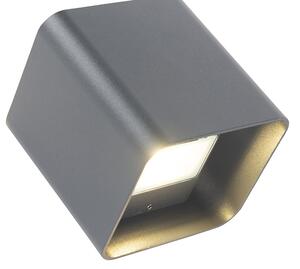 Moderné nástenné svietidlo tmavosivé vrátane LED IP54 štvorcové - Evi