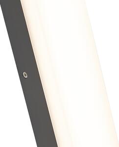 Moderné vonkajšie obdĺžnikové nástenné svietidlo tmavošedé - Opacus