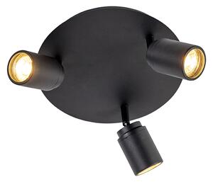 Moderné bodové svetlo do kúpeľne čierne 3-svetlo IP44 - Ducha