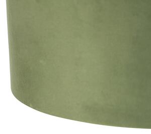 Závesná lampa so zamatovými odtieňmi zelenej so zlatou 35 cm - Blitz II čierna