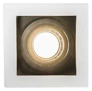 Sada 10 zapustených bodových svetiel z bielej ocele - Carree