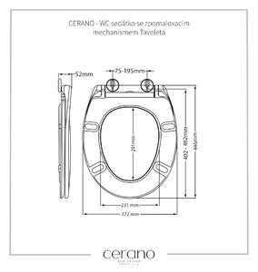 CERANO - WC sedátko so spomaľovacím mechanizmom Tavoleta - biela lesklá - UF - 37,2x5,2x44,6 cm