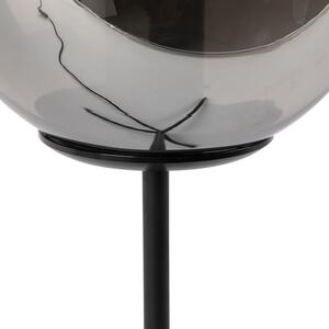 Stolová lampa v štýle art deco čierna s dymovým sklom 45,5 cm - Pallon
