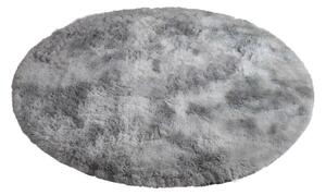 Sivý okrúhly shaggy koberec Ombre Rozmer: 80 cm