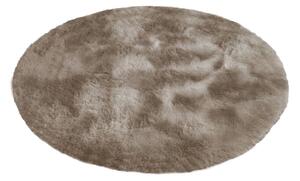 Béžový okrúhly shaggy koberec Ombre Rozmer: 80 cm