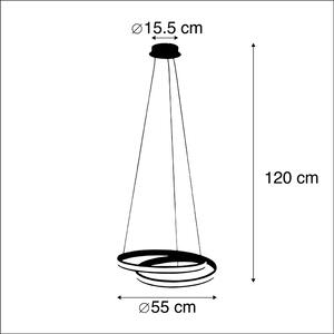 Dizajnové závesné svietidlo čierne 55 cm vrátane LED - Jarabina
