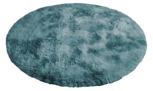 TZ Tmavomodrý okrúhly shaggy koberec Ombre Rozmer: 90 cm