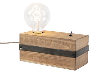 Priemyselná stolová lampa drevo - Reena