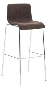 Barová stolička Hoover ~ látka, kovové nohy chróm - Hnedá