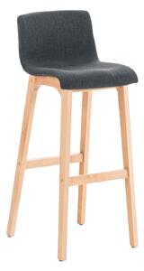 Barová stolička Hoover ~ látka, drevené nohy natur - Tmavo sivá