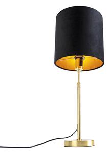 Stolová lampa zlatá / mosadz s čiernym zamatovým odtieňom 25 cm - Parte