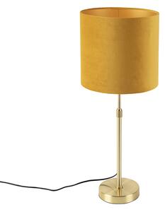 Stolová lampa zlatá / mosadz so zamatovým odtieňom žltá 25 cm - Parte