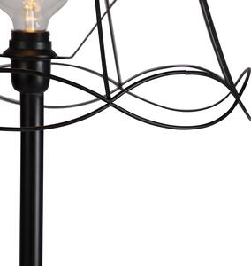 Čierna stojaca lampa s tienidlom Granny Frame čierna 45 cm - Simplo