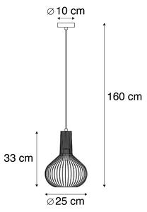 Dizajnové závesné svietidlo čierne - Wire Whisk