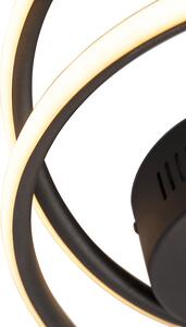 Dizajnové stropné svietidlo čierne vrátane LED 3 stupňové stmievateľné - Rowan