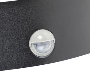 Vonkajšie nástenné svietidlo čierne IP44 s pohybovým senzorom - Miro