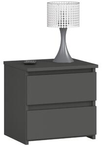 Ak furniture Nočný stolík CL2 s 2 zásuvkami grafitovo šedý