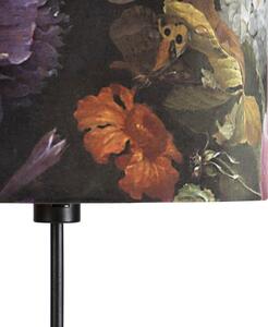 Stojacia lampa čierna so zamatovým odtieňom kvetov 35 cm - Parte
