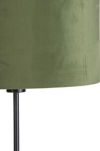 Stojacia lampa čierna s velúrovým odtieňom zelenej so zlatou 35 cm - Parte