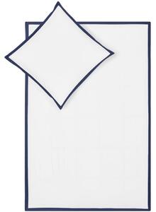 Bielo-modré obliečky na jednolôžko z bavlneného perkálu Westwing Collection Joanna, 135 x 200 cm
