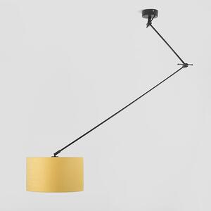 Závesná lampa čierna s tienidlom 35 cm žltá nastaviteľná - Blitz I