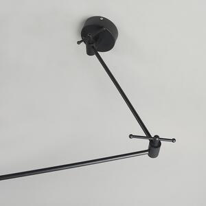 Závesná lampa čierna s tienidlom 35 cm žltá nastaviteľná - Blitz I