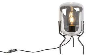 Elegantná stolová lampa čierna s dymovým sklom vrátane WiFi A60 - Bliss