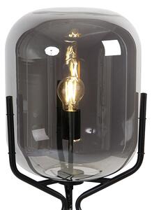 Inteligentná stojaca lampa čierna vrátane WiFi A60 dymového skla - Bliss
