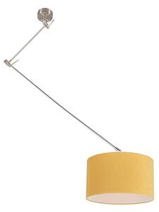 Závesné svietidlo oceľové s tienidlom 35 cm žlté nastaviteľné - Blitz I