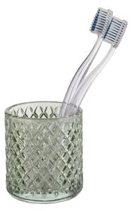 Svetlozelený sklenený pohárik na kefky Wenko Atessa