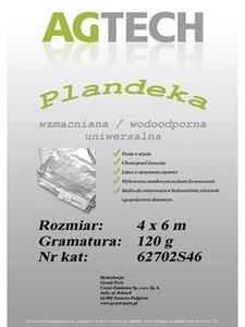 Vystužená vodeodolná plachta, strieborná, 4x6 m, gramáž 120 PL12046