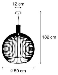 Dizajnové závesné svietidlo čierne 50 cm - Wire Dos