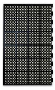 Odolná priemyselná gumová rohož, protiúnavová, 1 spoj dlhšia strana, 90 x 150 cm, čierna