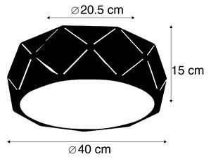 Dizajnové stropné svietidlo čierne 40 cm - Kris