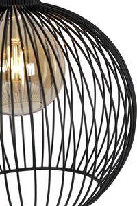 Dizajnové kruhové závesné svietidlo čierne 30 cm - Wire Dos