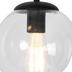 Závesná lampa v štýle art deco čierna 3-svetlá - Pallon