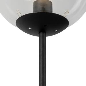 Stojaca lampa v štýle Art Deco čierna s čírym sklom - Pallon Mezzi